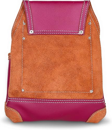 Miniatura 6 de LAUTUS Bolsa de herramientas de cuero curtido al aceite | Borgoña | Carpintero, construcción, enmarcadores, manitas | 10 bolsillos, 2 soportes para