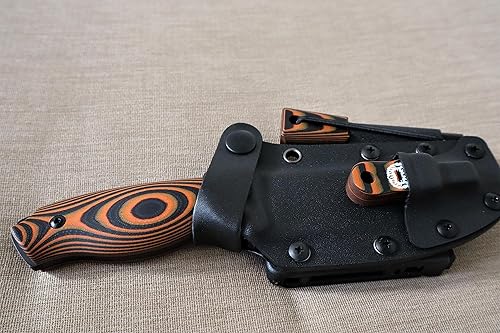 Miniatura 4 de Holtzman's Gorilla Survival Bloodline - Cuchillo de supervivencia de hoja fija de espiga completa con funda Kydex (naranja) - Acero de alto carbono