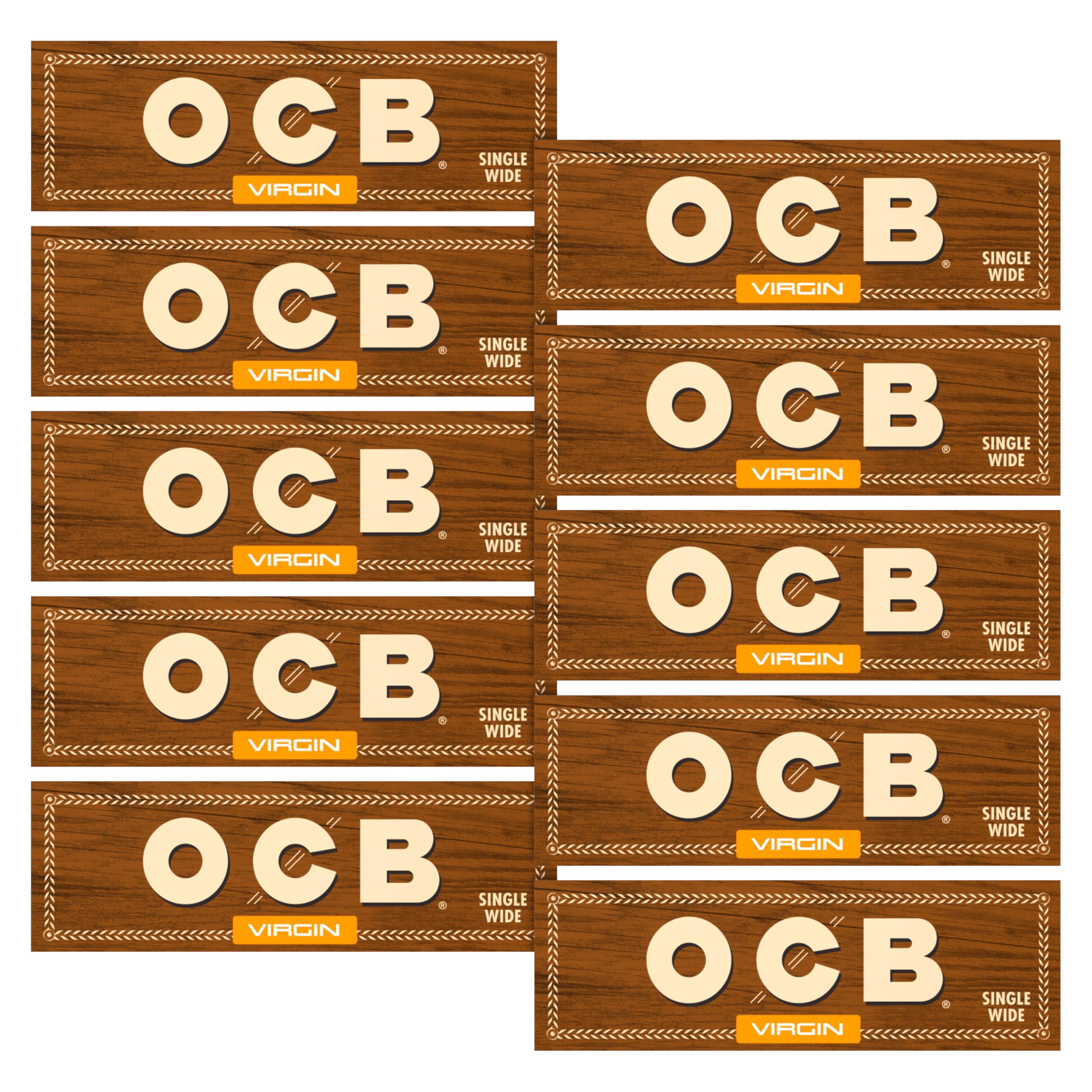 OCB Rolling Papers Virgin Unbleached Single Wide 70mm 50ct (10 Booklets)