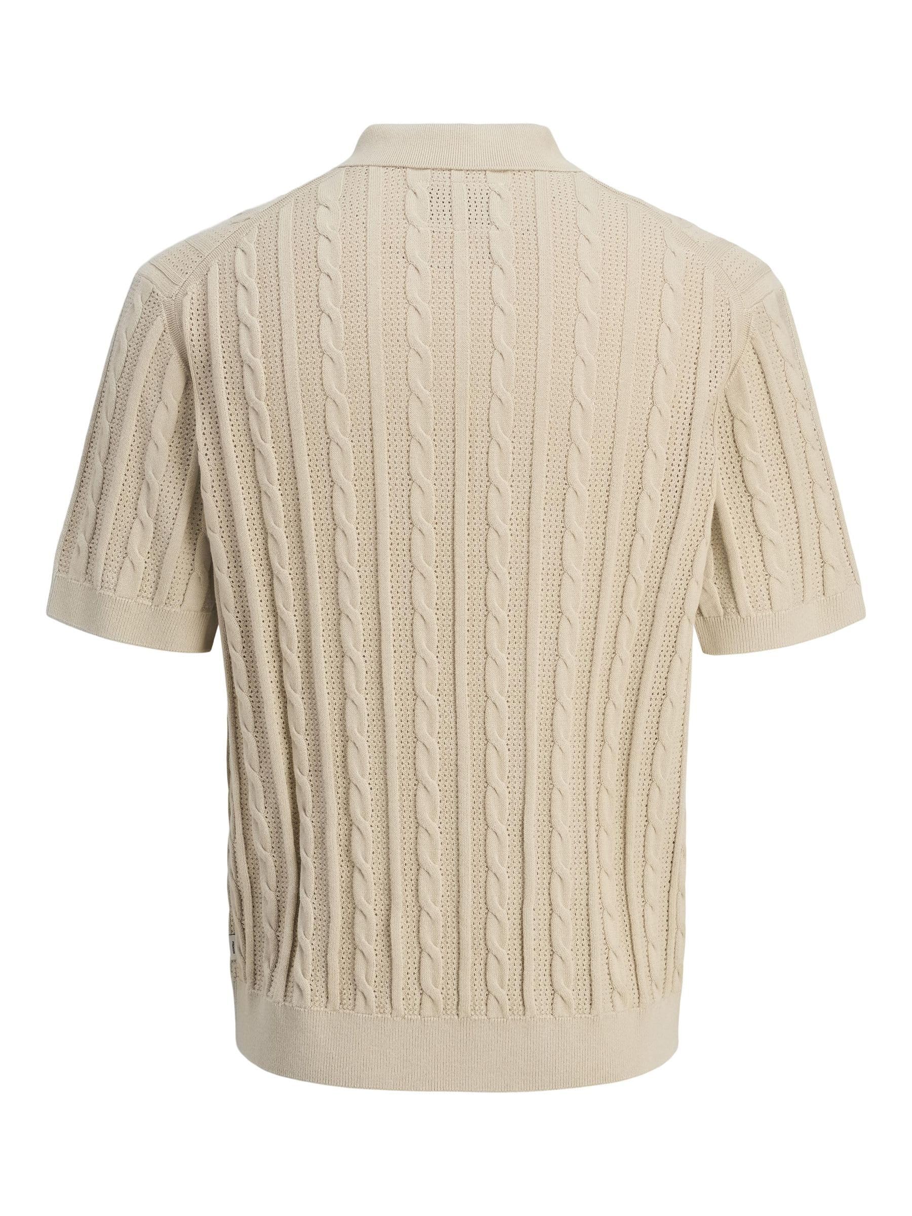 JACK & JONES Jprblamason Knit Polo SS męska koszulka polo, Silver Lining, L
