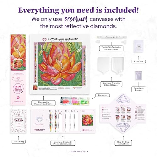 Miniatura 99 de DIAMOND ART CLUB - Juego de pintura con diamantes, lienzo de Vitral de flores”, lienzo redondo 5D para principiantes, divertidas manualidades