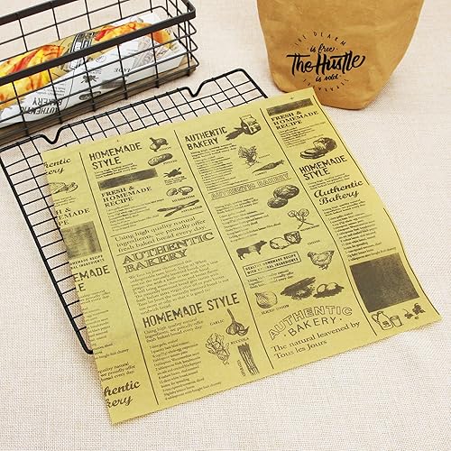 Miniatura 2 de Paquete de 200 bolsas de papel prémium para delicatessen de 12 x 12 pulgadas, resistente al agua y a la grasa, forros a prueba de grasa para barcos