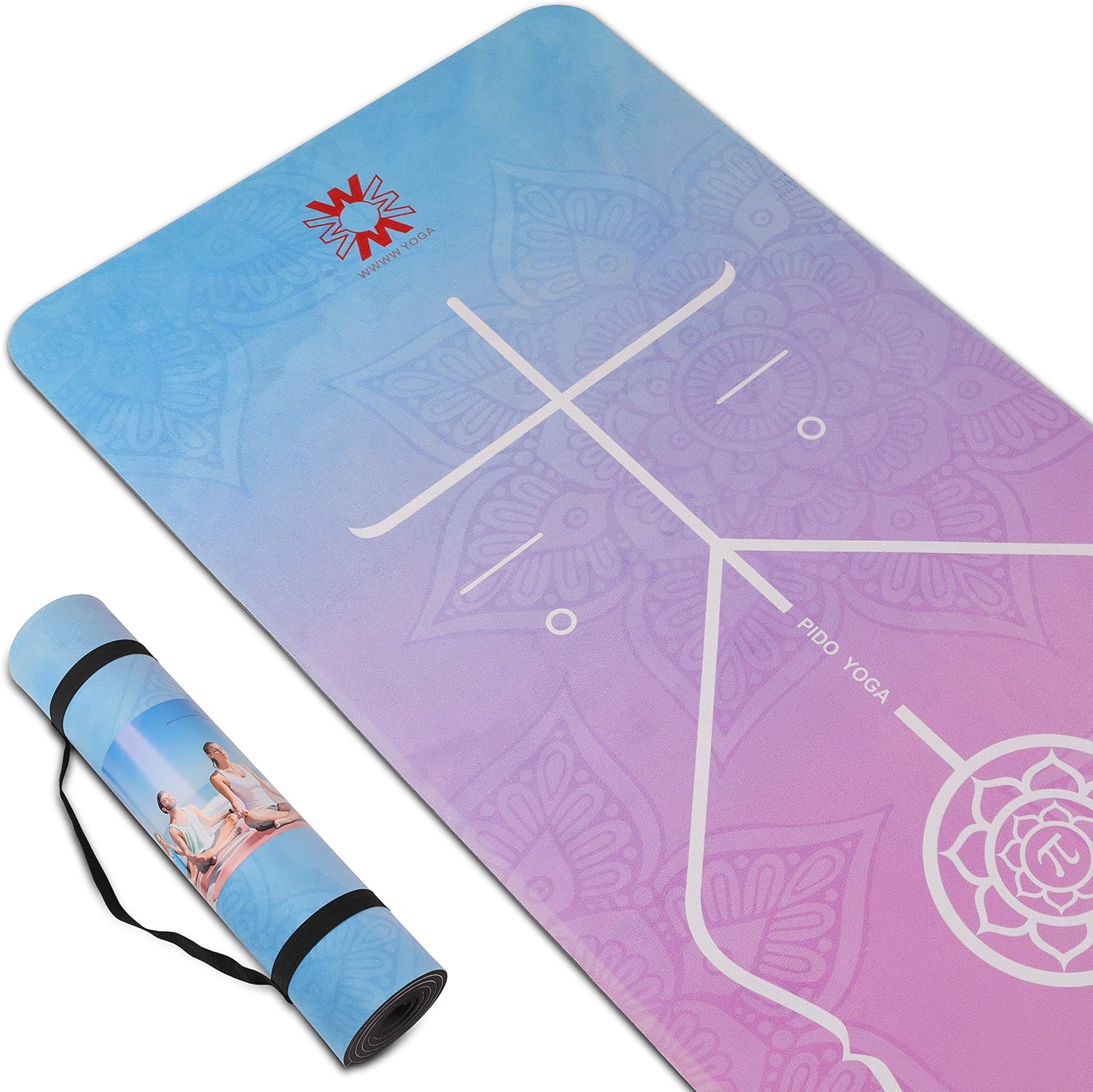 Yoga Mat, Eco Friendly Suede Yoga Mats with Carrying Strap 72"x 24" x 7mm Exercise & Workout Mat for Yoga Pilates Home Outdoor Fitness,Best Gift for Lover