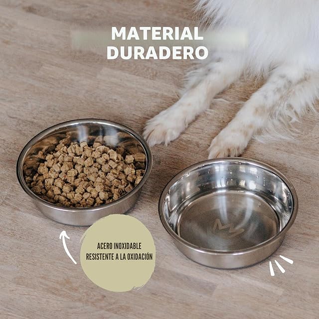 Foto 6 de 6 de Rudelkönig Comedero Acero Inoxidable Perro - Pack 2, 1750 ml