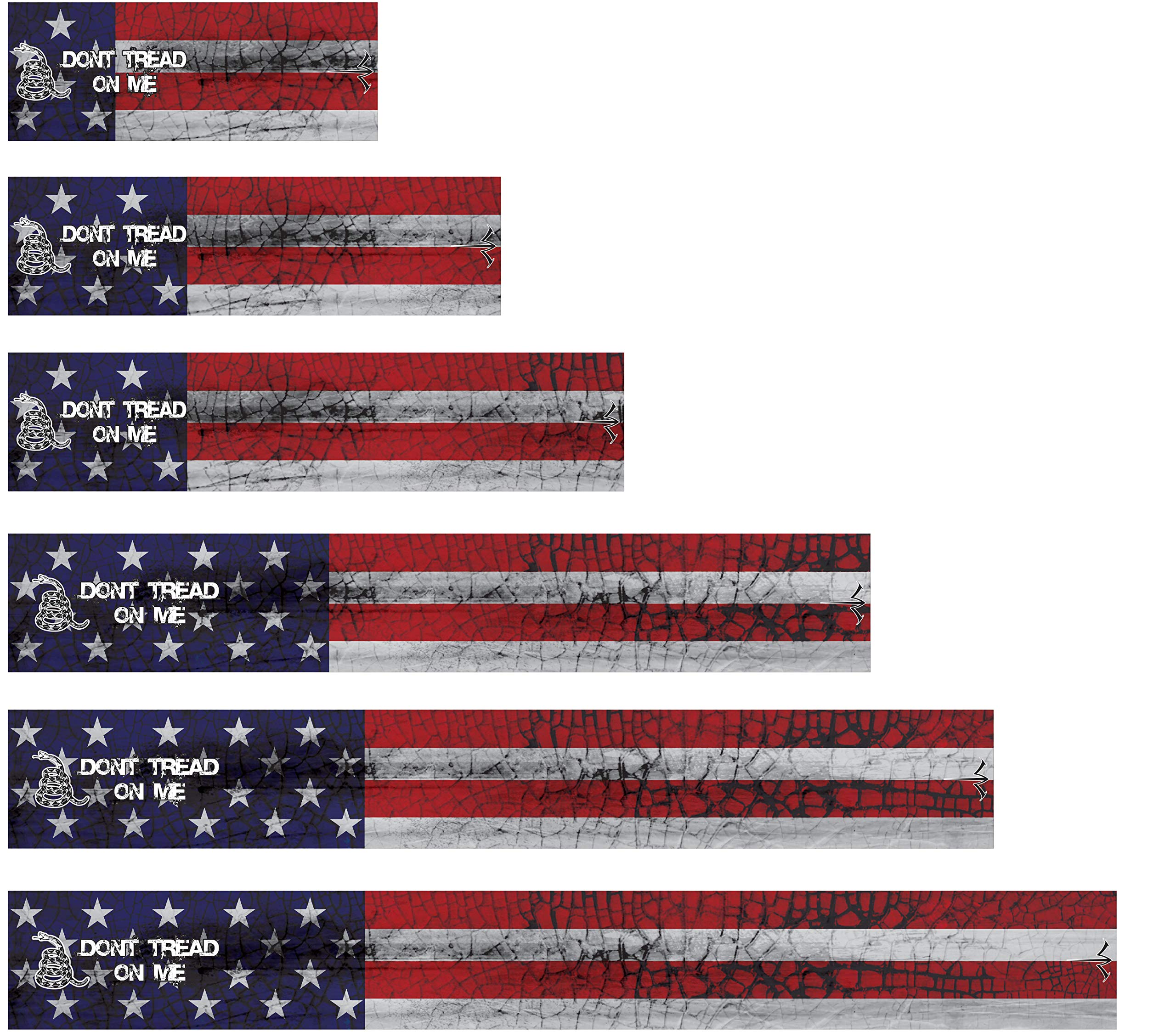 White Water Archery Non-Laminated American Flag Don't Tread on Me Gadsden Arrow Wraps 15pc Choose Length Width