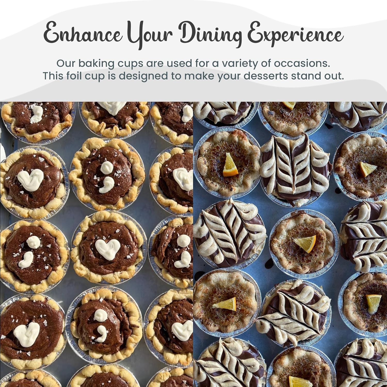 KitchenDance Disposable Aluminum Mini Tart Pans with Lid - 3 Inches Round Aluminum Foil Mini Pie Pan, Non-Stick Baking Pan Perfect for Baking, Storing, Preparing Food, #301P, Pack of 100