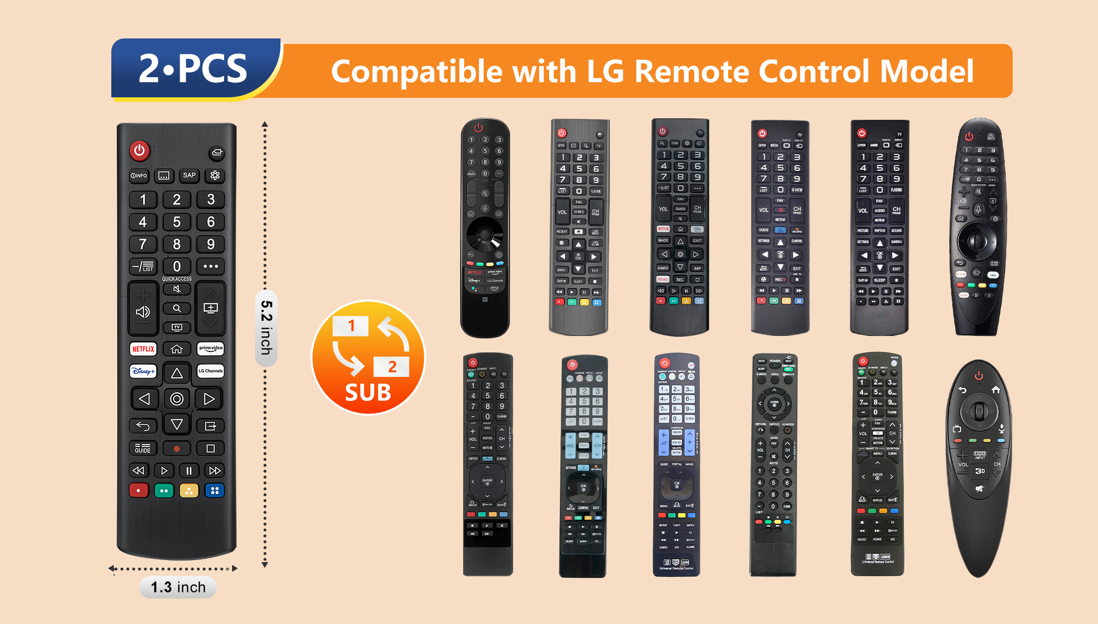 Universal Remote For LG TV - Compatible With All LG Smart TV Models Replacement Control