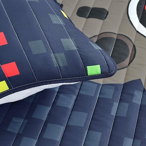 Miniatura 3 de Lush Decor Juego de edredón de videojuegos de 5 piezas, matrimonialqueen, azul marino