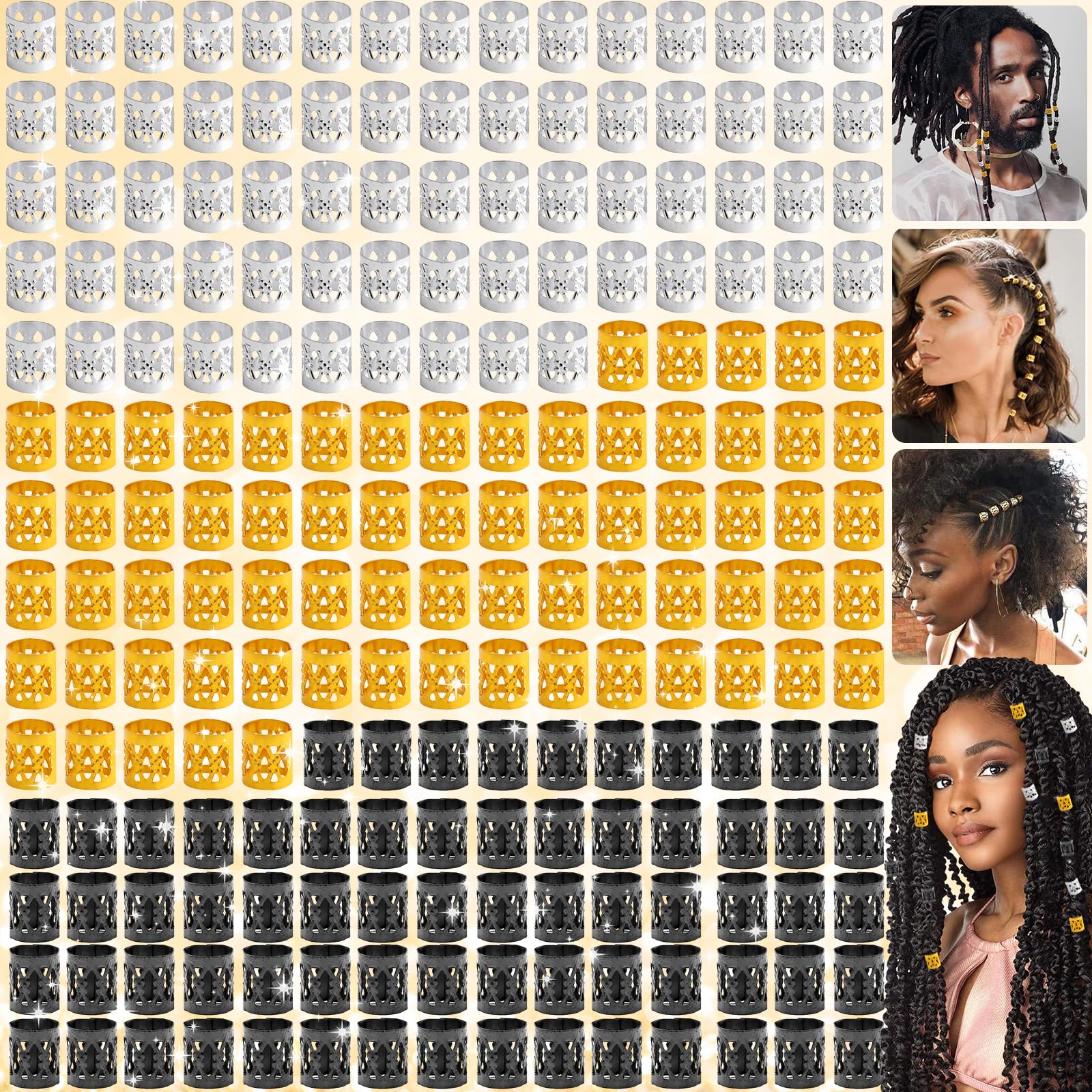 92 stuks gouden haaraccessoires voor vlechten, gouden dreadlock