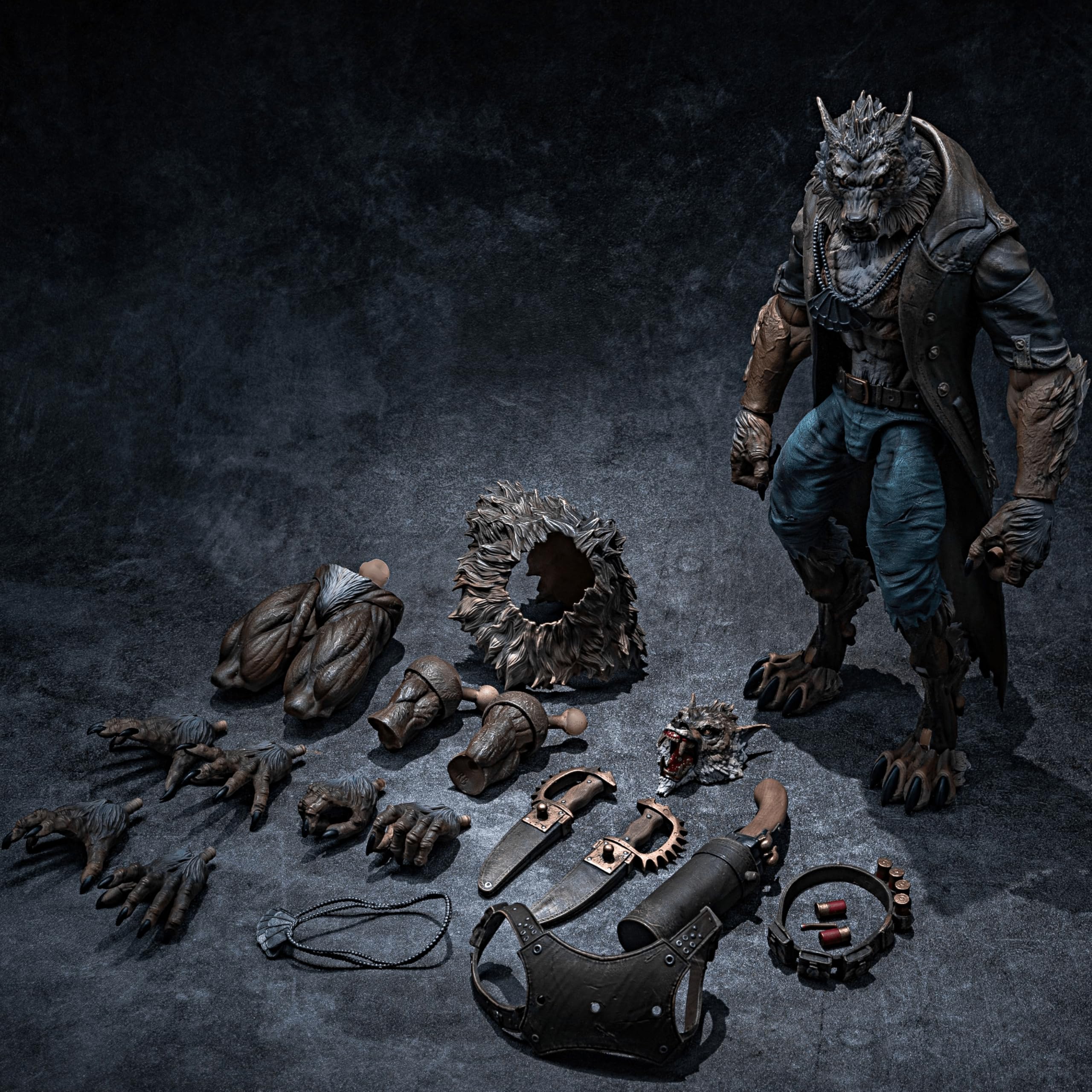 TOYVERSE 1/12 Veteran William Wolf Man Actionfigur, 21 cm, 3 Formen wechselbar, für Erwachsene und Sammler, ab 15 Jahren