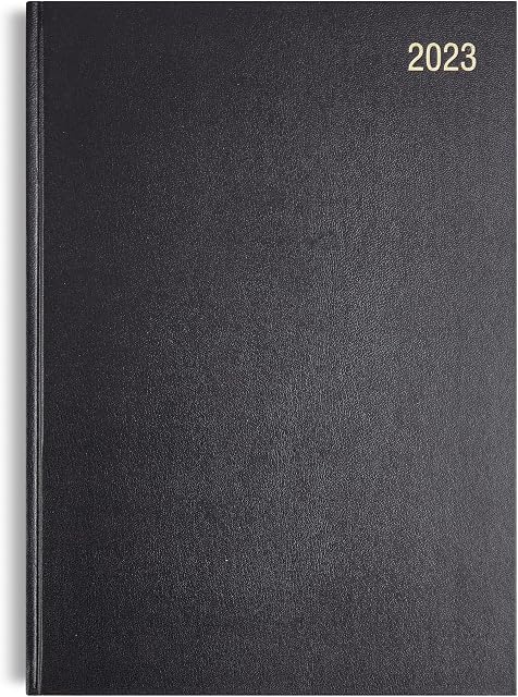 ARTH 2023 A5 Week to View Diary - WTV Planner Hardback Cover Casebound Black