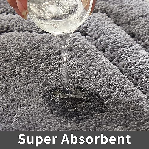 Miniatura 5 de COSY HOMEER Juego de toallas de baño extra gruesas para el baño, tapetes de baño antideslizantes, hilo de felpa suave, peludo y 100% poliéster