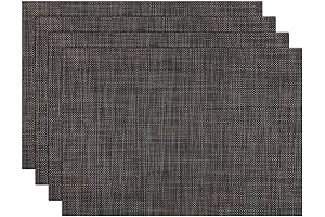 SHACOS 4-Piece Placemats Set, Black Vinyl