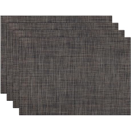 SHACOS 4-Piece Placemats Set, Black Vinyl