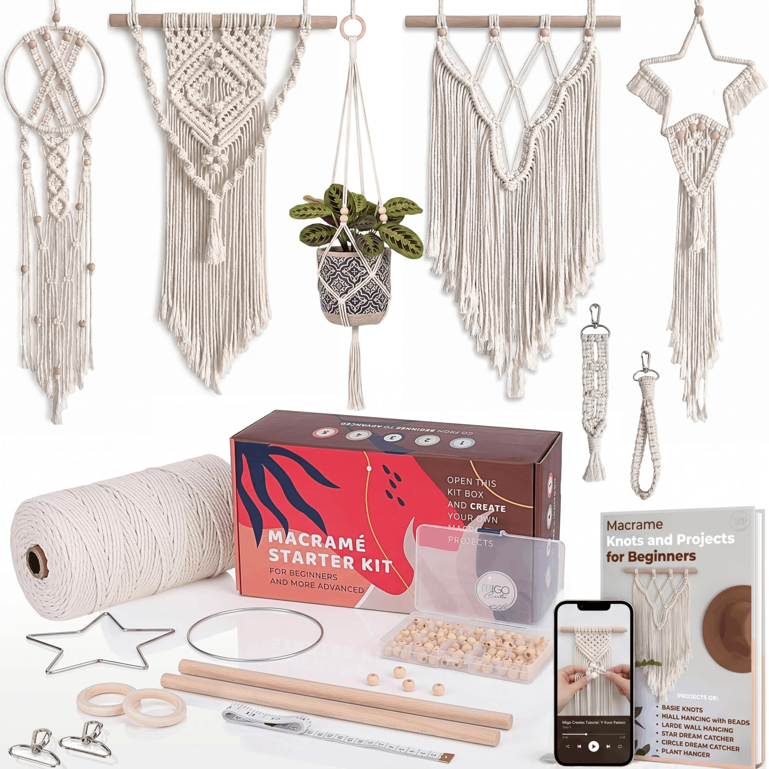 Amazon.com: MIGO Creates Macrame Kits for Adults Beginners with