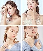 Vista 2 de LOYALLOOK Juego de 3 piezas de collar con dije de corazón, cadena de palanca, aretes de corazón para mujer, de acero inoxidable, conjunto de joyas