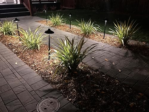 Miniatura 2 de MarsLG ALS1 - Luz de aluminio de bajo voltaje para camino y área con pantalla de 6.5 pulgadas y vástago de 18 pulgadas en acabado negro, pico de