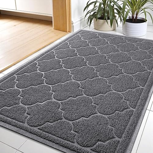 LuxStep Alfombra de puerta grande de 24x36 pulgadas para interiores y exteriores, alfombra antideslizante de bajo perfil, alfombra de piso duradera