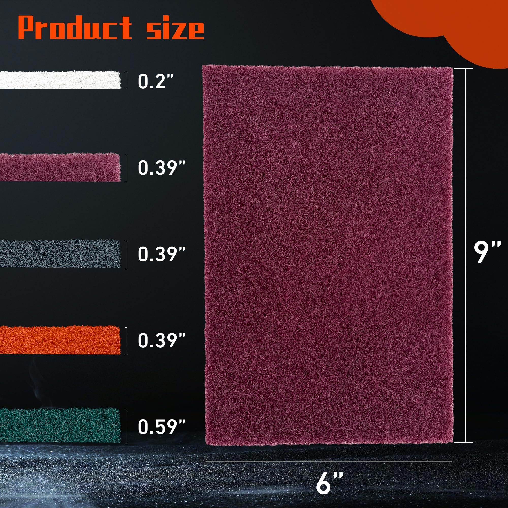 Hand Pads Assortment - 5 Grits for Cleaning & Sanding -7