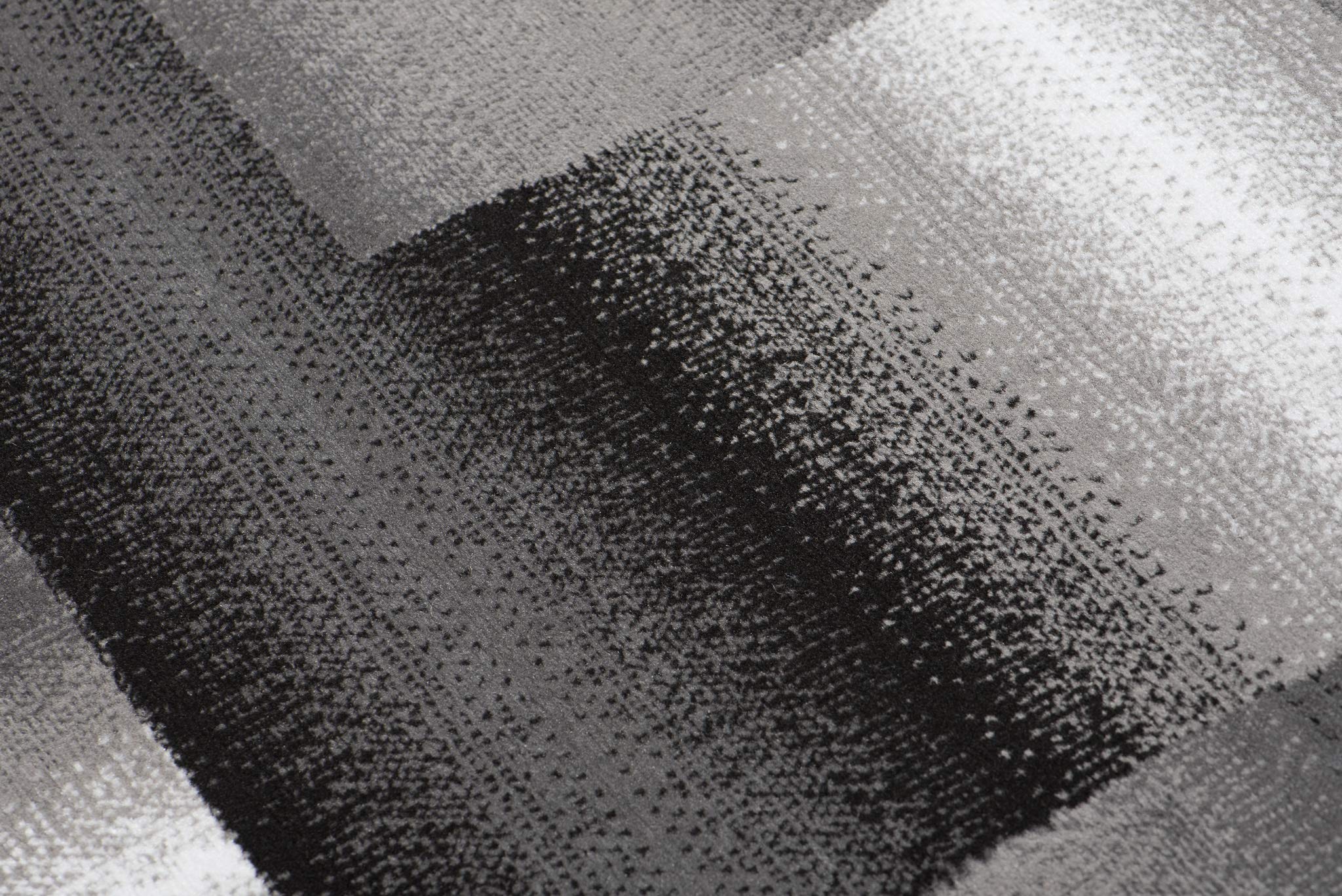 TAPISO Maya kolekcja dywanów z krótkim włosiem, nowoczesny czworokąt, paski, wzór czarno-szary, kremowy, nakrapiany, do salonu, sypialni, Ökotex 250 x 350 cm