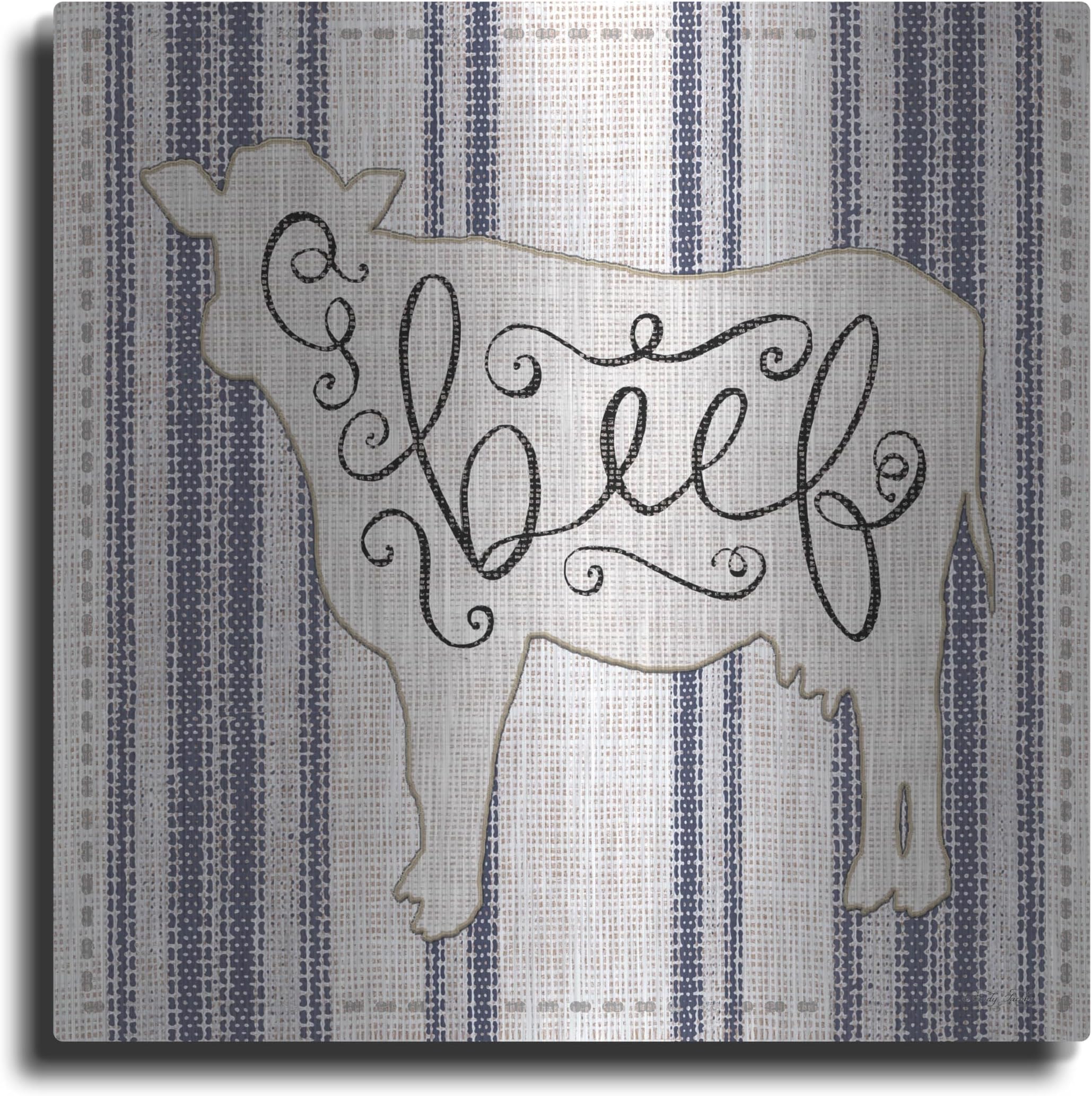 Beef EXC' by Cindy Jacobs, Metal Wall Art, 12" x 12"