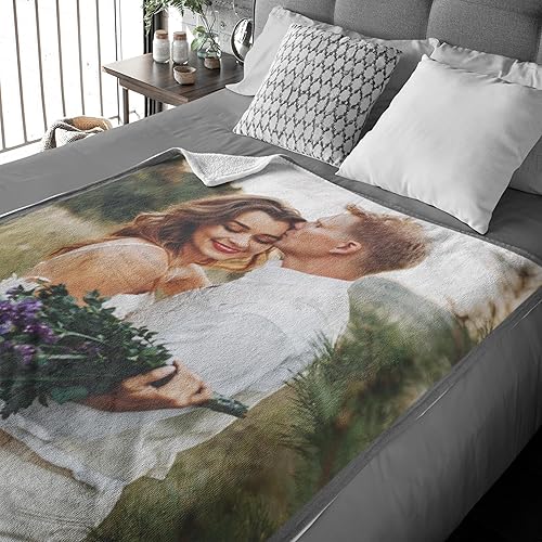 Miniatura 2 de Manta personalizada con fotos, manta de franela con fotos familiares, parejas, fotos de mascotas, regalos de cumpleaños para esposa, esposo, novia,