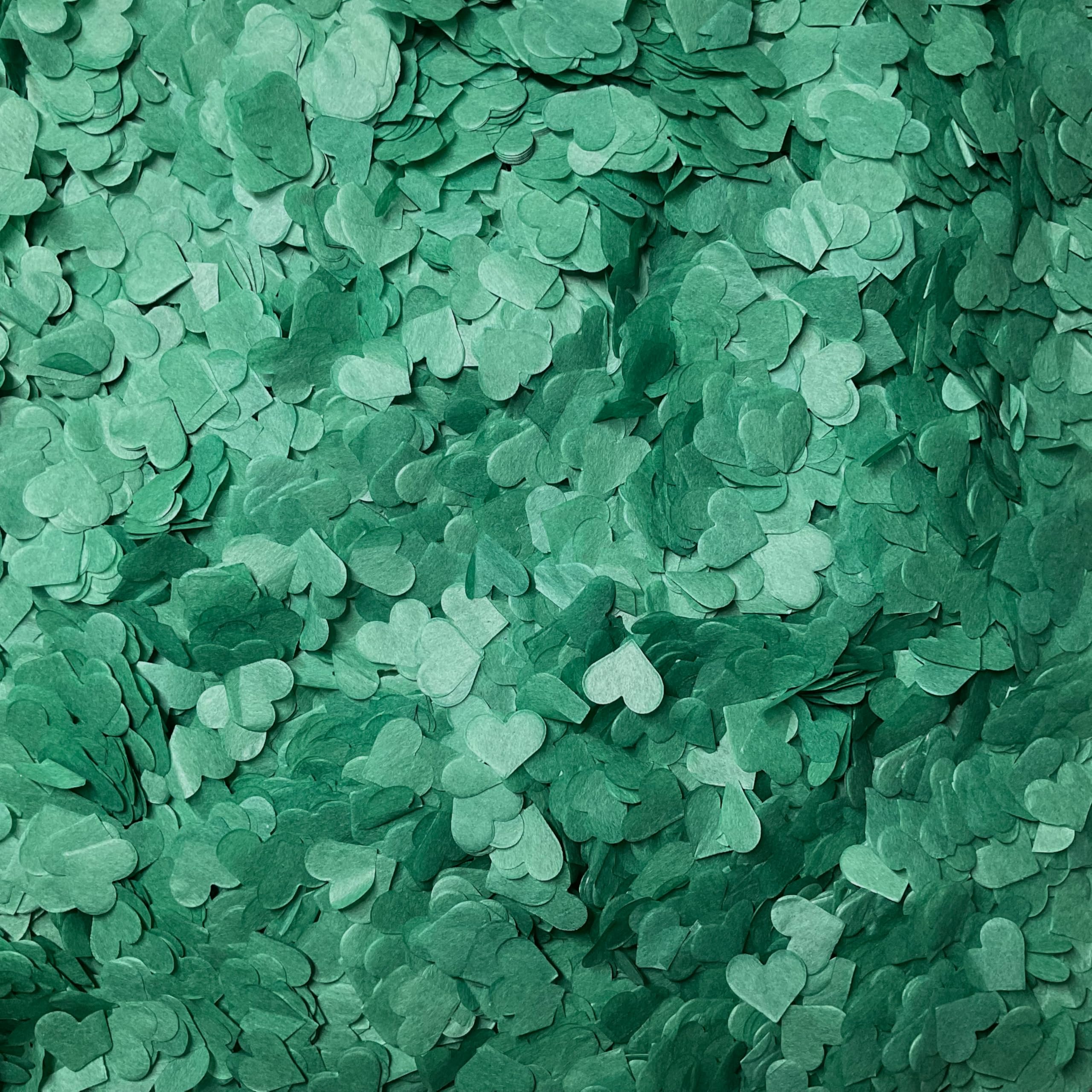 Biodegradable Heart Wedding Confetti | Eco-Friendly Tissue Paper Hearts | Many Colours (Holly Green, XL (350g) 100 Handfuls) โ image 1