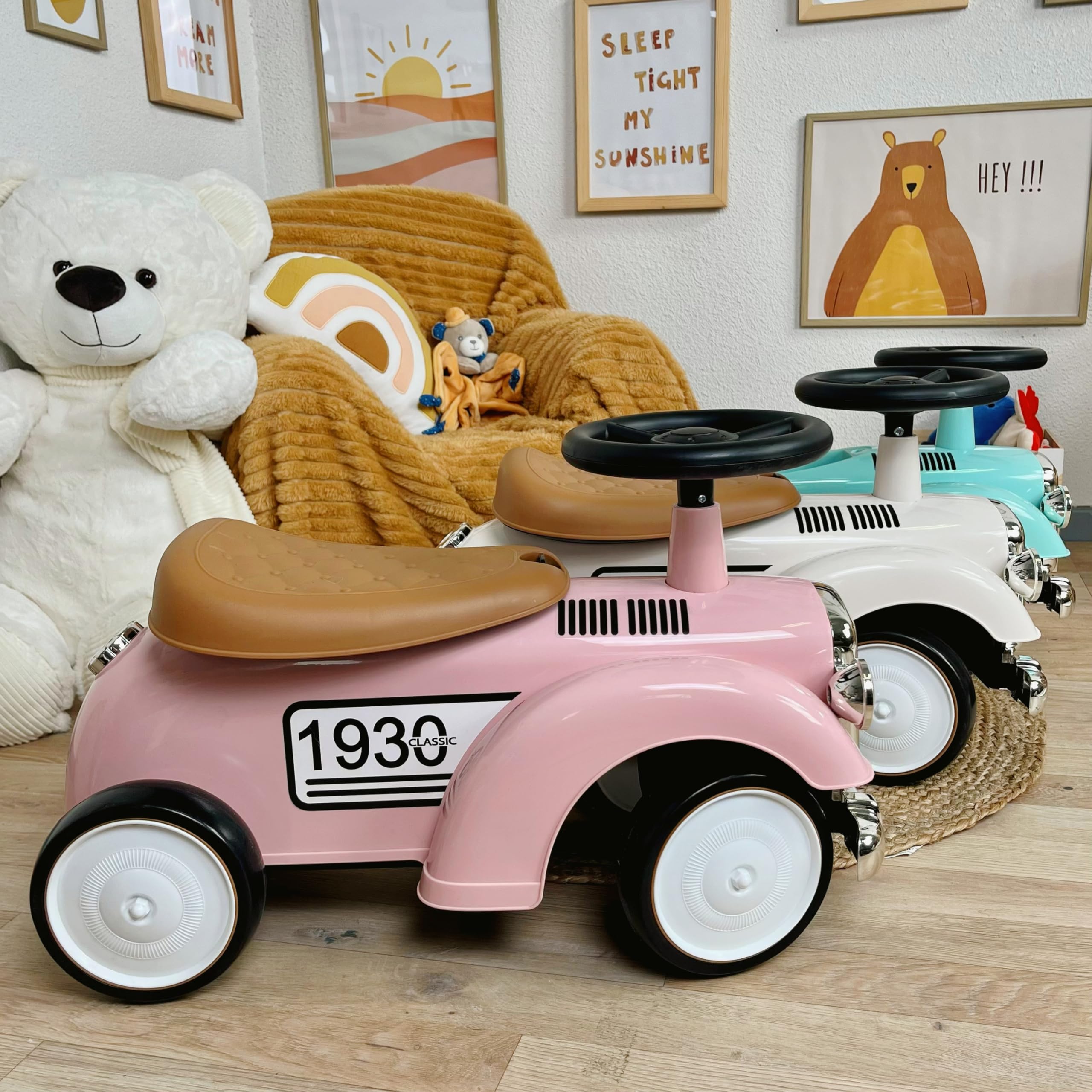TURBO CHALLENGE - Retro Vintage - Lauflernhilfe - 119185 - Freilauf - Blau - Max. 25 kg - Kunststoff - Kinderspielzeug - Geschenk - Geburtstag - Dekoration - Zimmer - Ab 12 Monaten