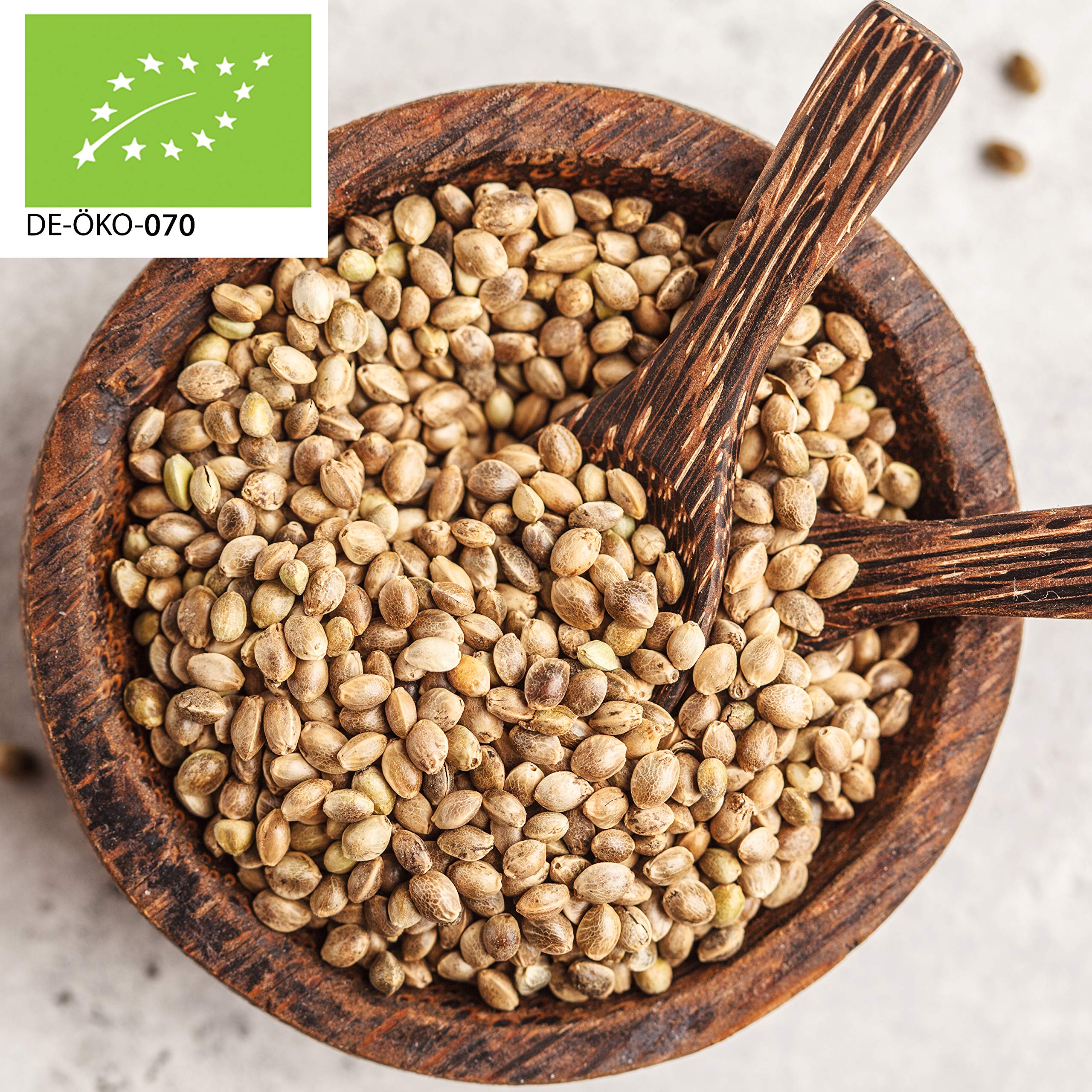 Graines de chanvre bio non épluchées et non torréfiées de France - 2 kg - Graines de chanvre - Végétalées, faible teneur en glucides - Acides gras oméga-3 et oméga-6 - DE-ÖKO-070 Stayung
