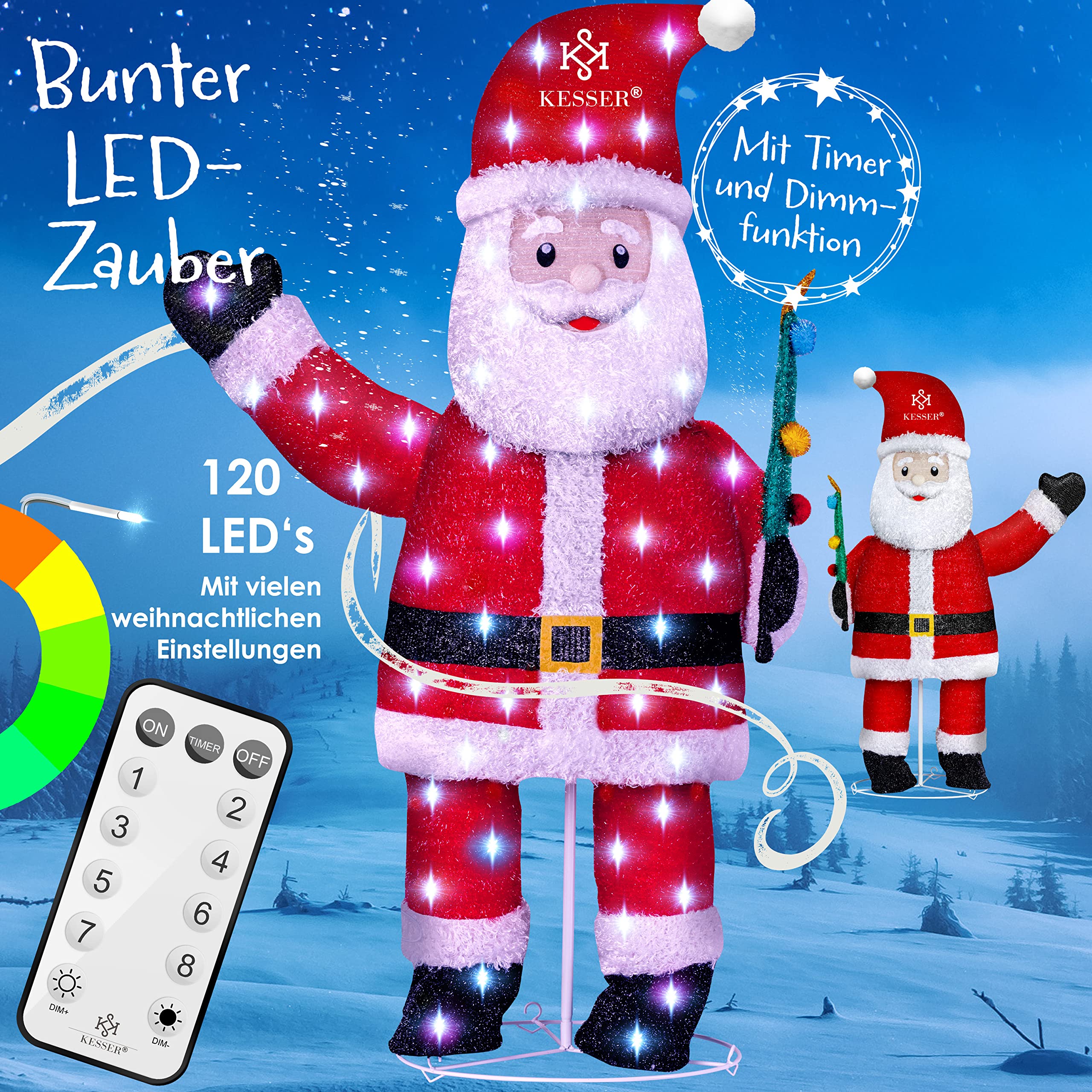 KESSER® Kerstman LED kerstfiguur kerstdecoratie voor binnen