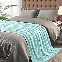 Vista 337 de inhand Knitted Throw Blankets for Couch and Bed, Soft Cozy Knit Blanket with Tassel, Black Lightweight Decorative Blankets and Throws, Farmhouse