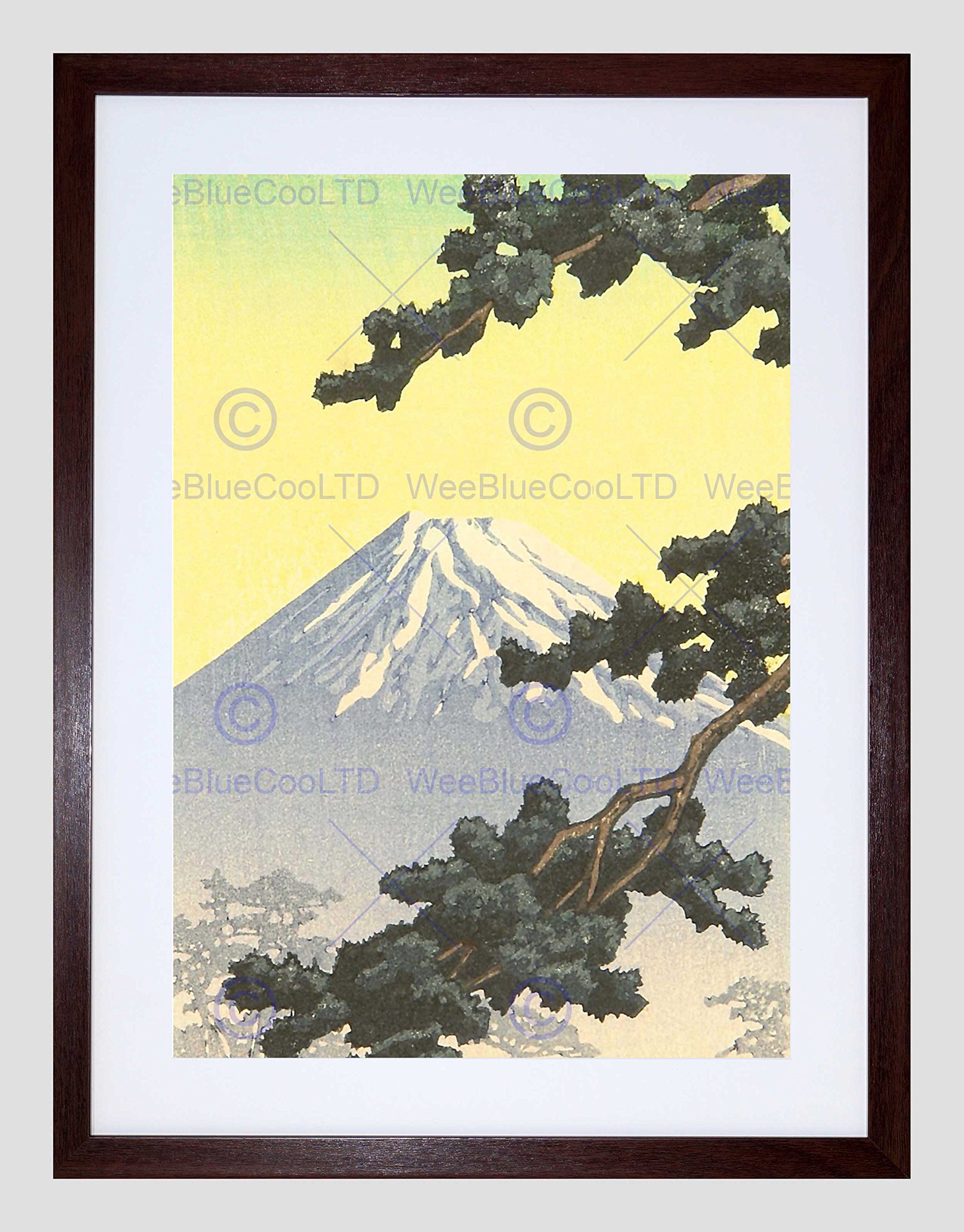 Wee Blue Coo Nature Landscape Fuji Japan Volcano Kawase Hasui Framed Wall Art Print