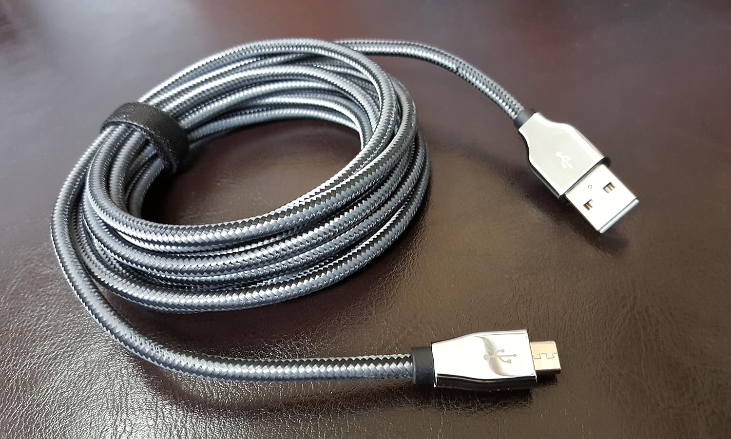 Extended Length Micro USB Sync & Charge Durable Tangle Resistant Metal Tip Braided Cable 10 ft.
