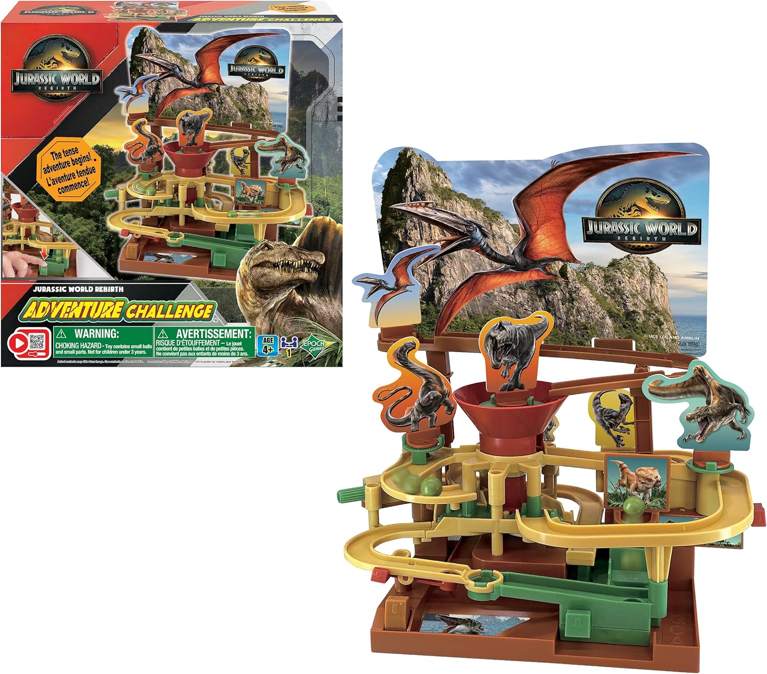 Epoch Games Jurassic World Adventure Challenge, Tabletop Skill and Action Game, Ages 4+