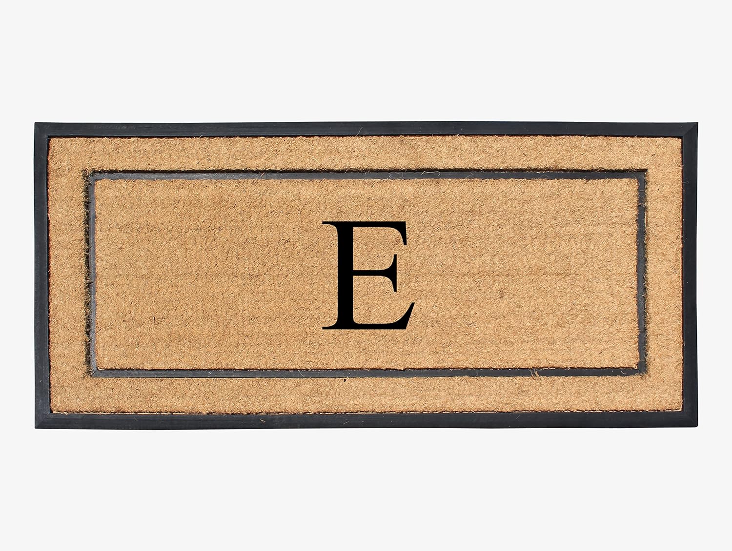 A1 HOME COLLECTIONS A1HC Natural Coir & Rubber Large Monogrammed Doormat, Thick Durable Entry Mats for Entrance Heavy Duty, Thin Profile, Long Lasting Front Door Mat - 24"x48"