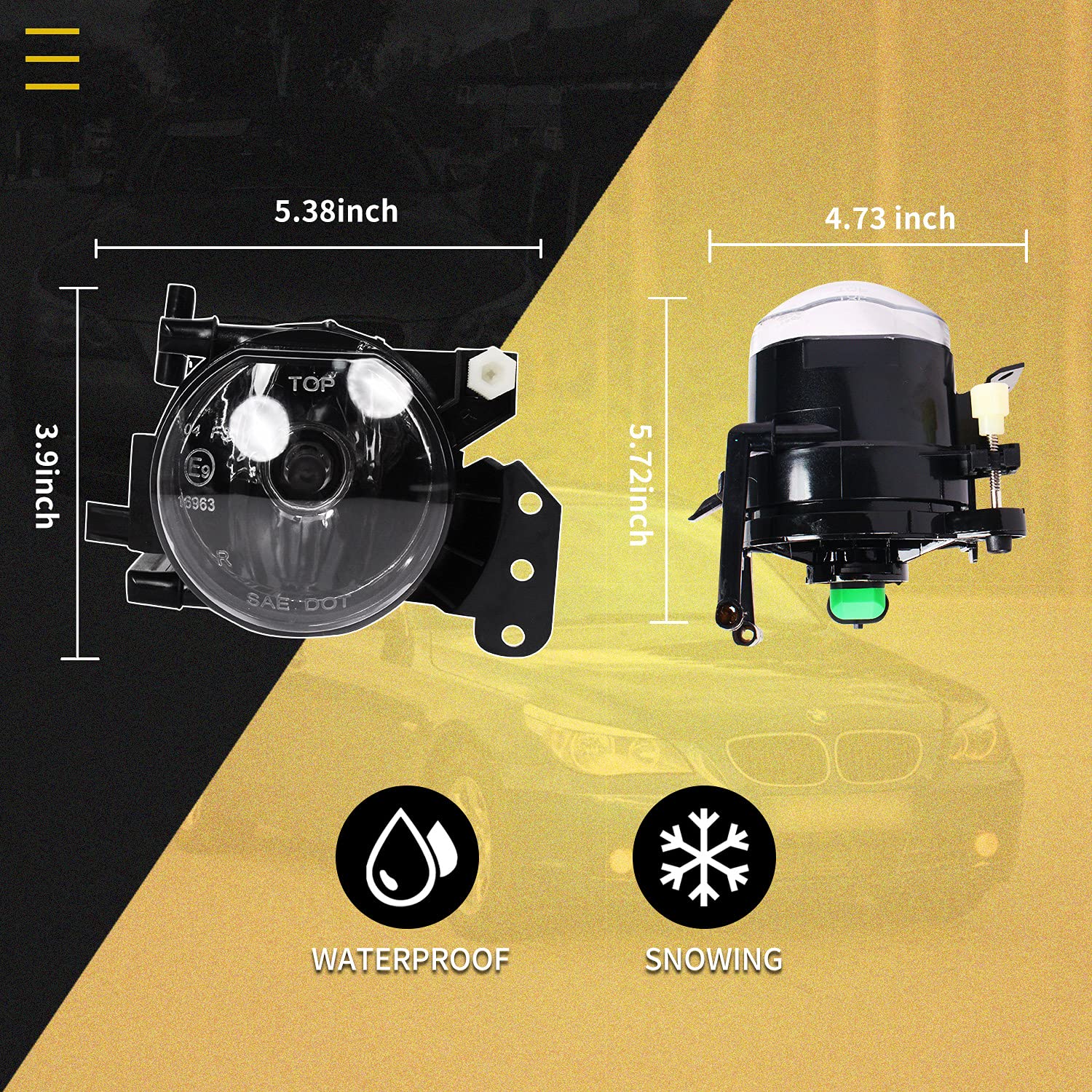 Nebelscheinwerfer passt für BMW 5 Series (E60/E61) 03-07 3 Series SDN/WGN E90/E91 04-12 M-package 3 Series CPE/CONV E46 03-07 6 Series E63/E64 03-10 BMW X3 E83 03-06 Ein Paar Saubere Linse HB4