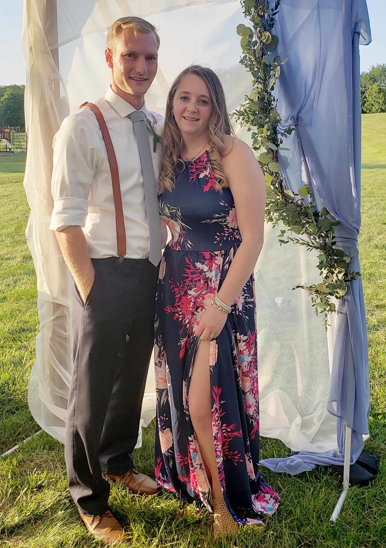 KILIG Abito Estivo Maxi Abito Lungo da Donna Allacciatura al Collo Elegante Abito Estivo Abito da Festa per invitati a Nozze Abito Casual con Spacco