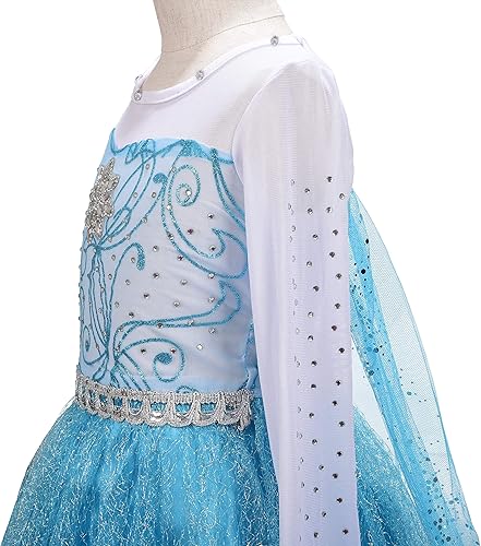 Miniatura 4 de Dressy Daisy Disfraz de princesa de hielo para niñas pequeñas, cumpleaños, Halloween, Navidad, vestidos de fiesta