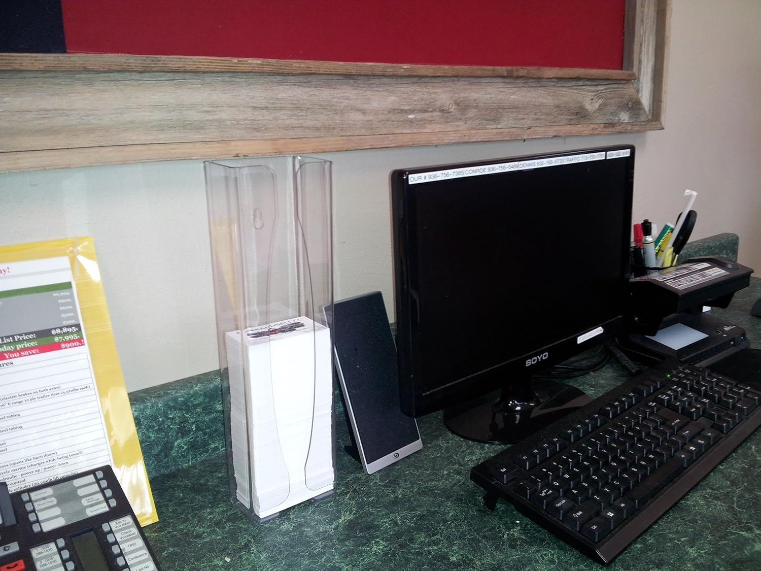 Professional Business Card Display (Wall Mounted or Desk Displayed) HOLDS 1,000 CARDS