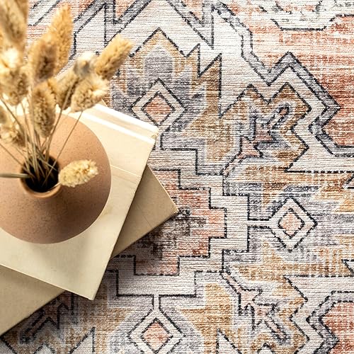 Miniatura 10 de nuLOOM Britt - Alfombra persa repelente a las manchas, lavable a máquina, 8 x 10 pies, color óxido