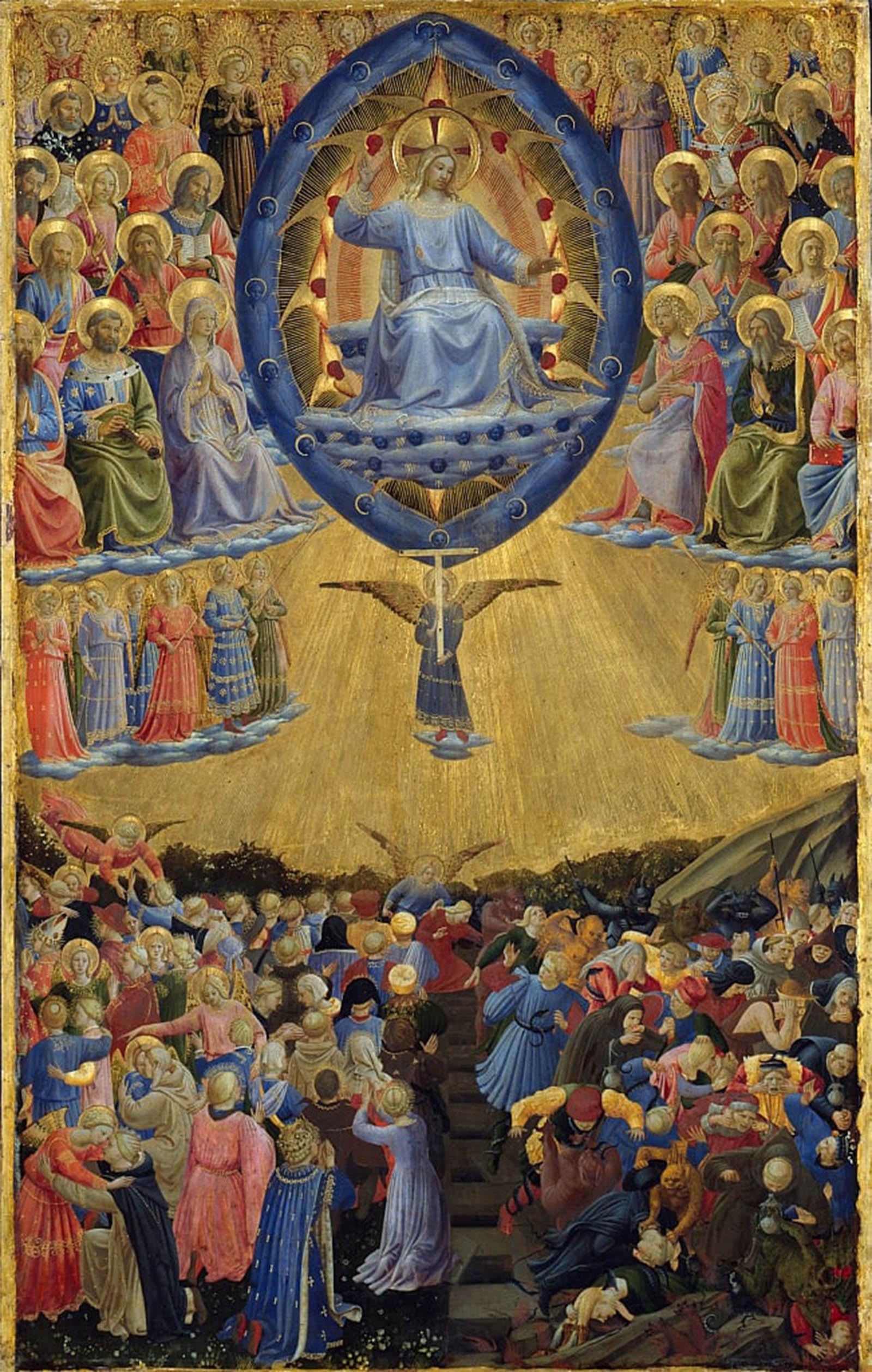 SERENDIPITP Vintage Picture Print on Canvas Wall Art Poster The last judgment winged altarentral by Sandro Botticelli Artwork Print Poster for Wall Decor 60x90cm