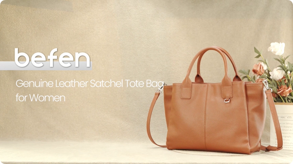 Bolso Satchel de Cuero Genuino para Mujer miniatura 7