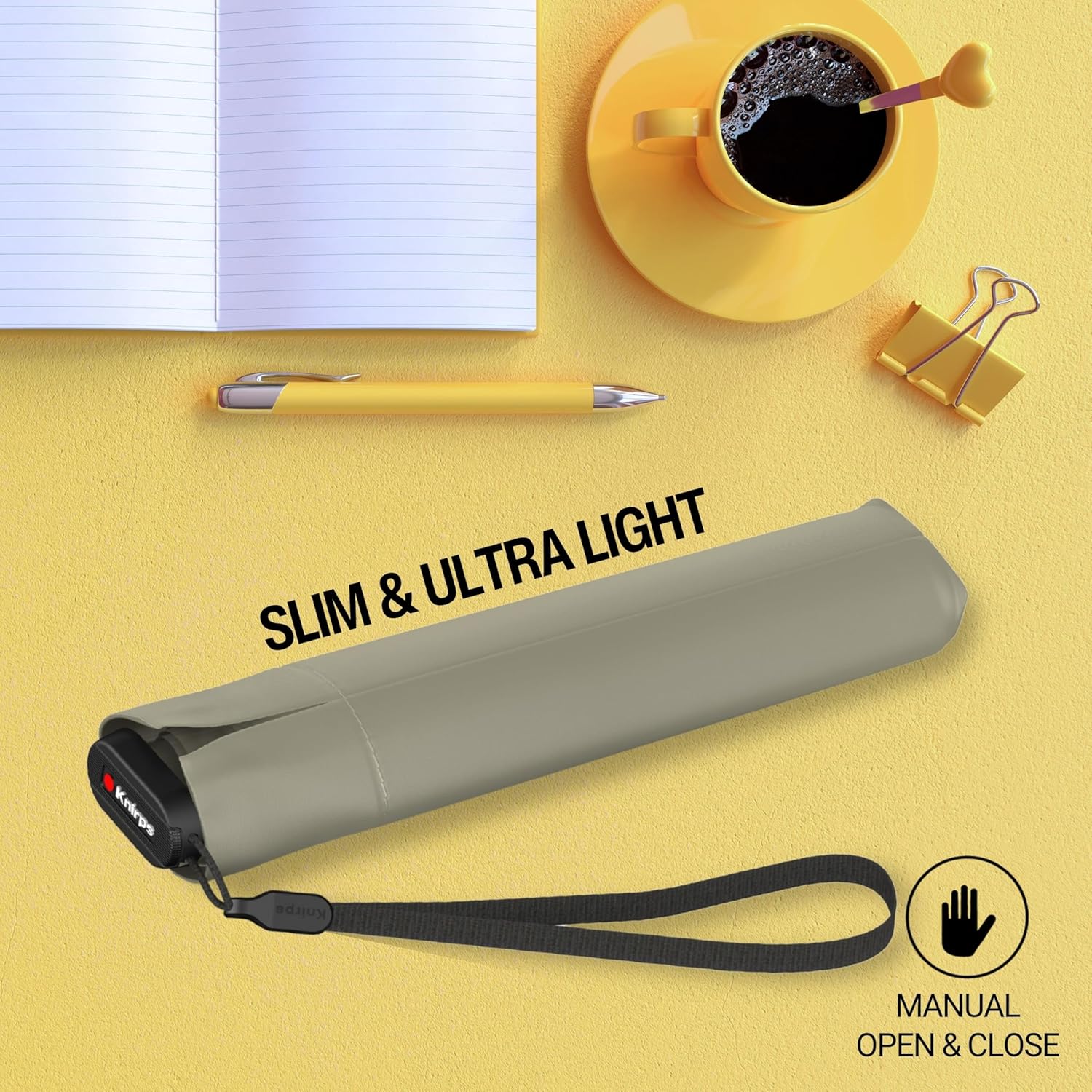 Knirps US.050 Ultra Light Pocket Size Manual Rain Umbrella with Carrying Case