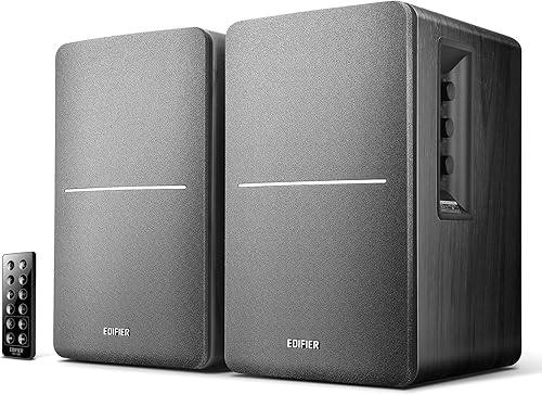 Parlantes de estantería R1280DB de Edifier alimentados por Bluetooth. Entrada óptica. Monitores de estudio inalámbricos. Parlante de campo cercano