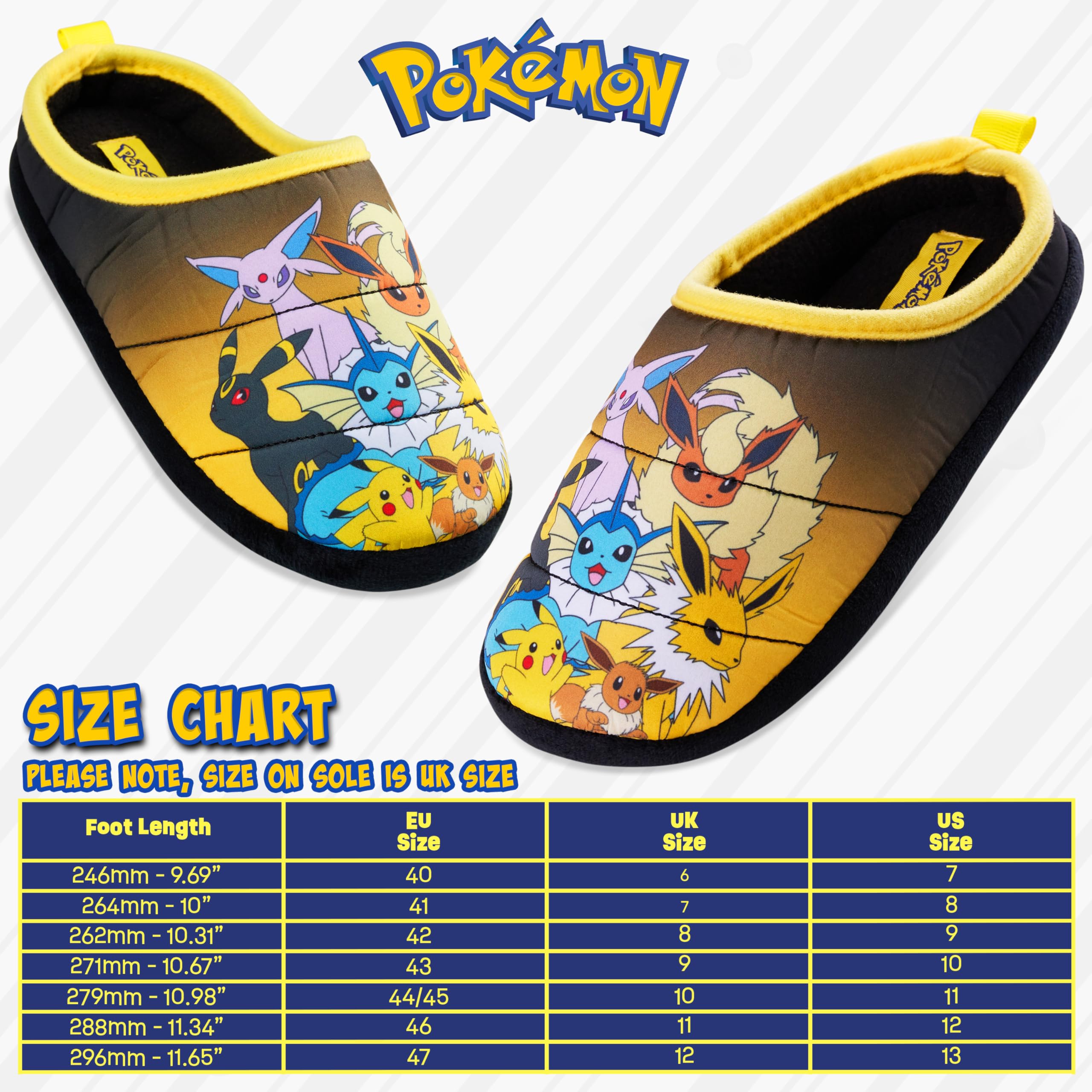 Pokémon Pantofole Uomo, Comode Slip-On Ciabatte da Casa con Suola Antiscivolo