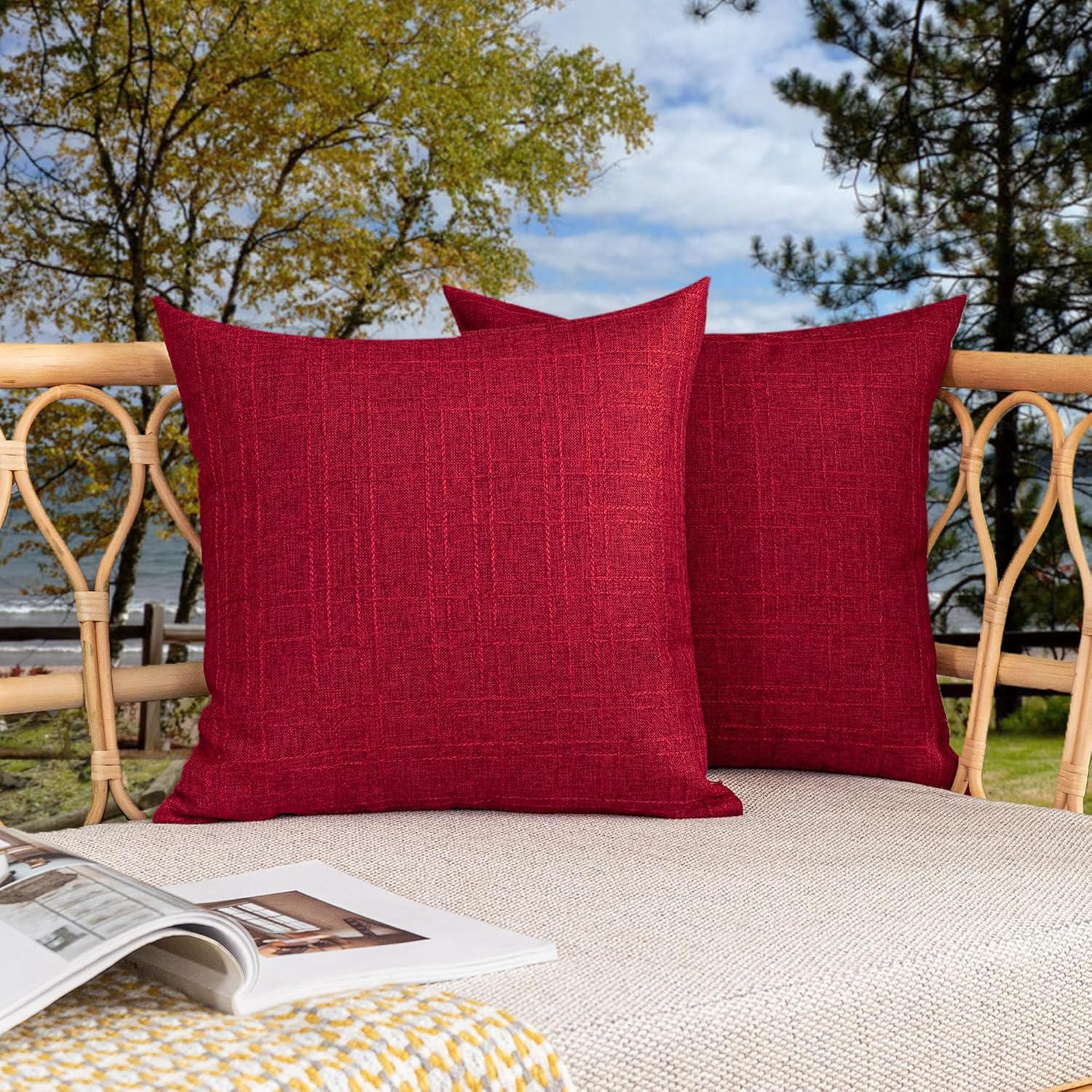 Kevin Textile Pack of 2 Decorative Outdoor Waterproof Pillow Covers