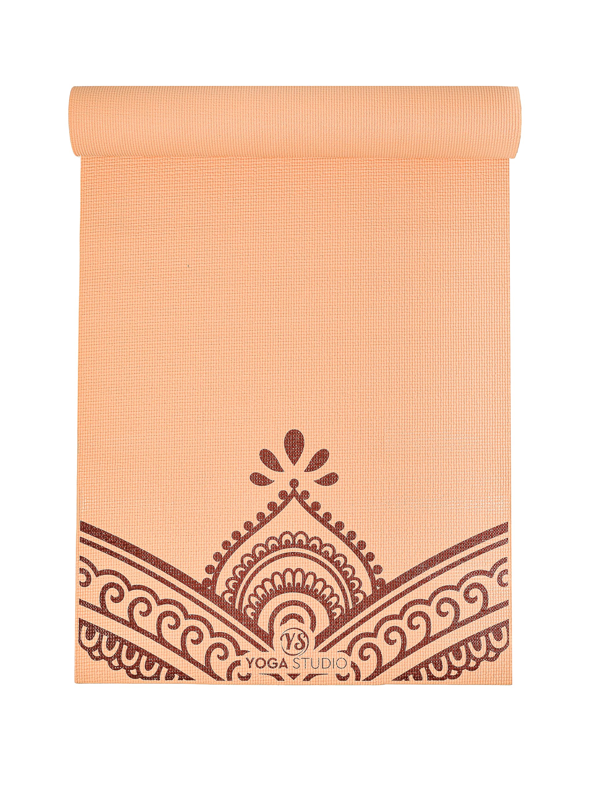 Yoga Studio Designed Sticky Yoga Mat | Oeko-Tex Tear Proof Non-Slip | Workout Exercise Gym Fitness Mandala Yoga & Pilates Mat | 183cm x 61cm x 6mm (Paisley Peach Fuzz)