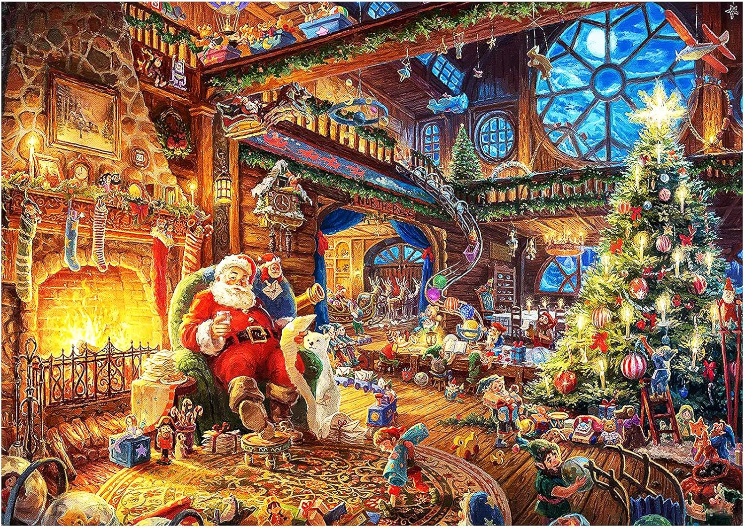 Jigsaw Puzzles 1000 Pieces for Adults, Christmas Puzzle, Fun Oil