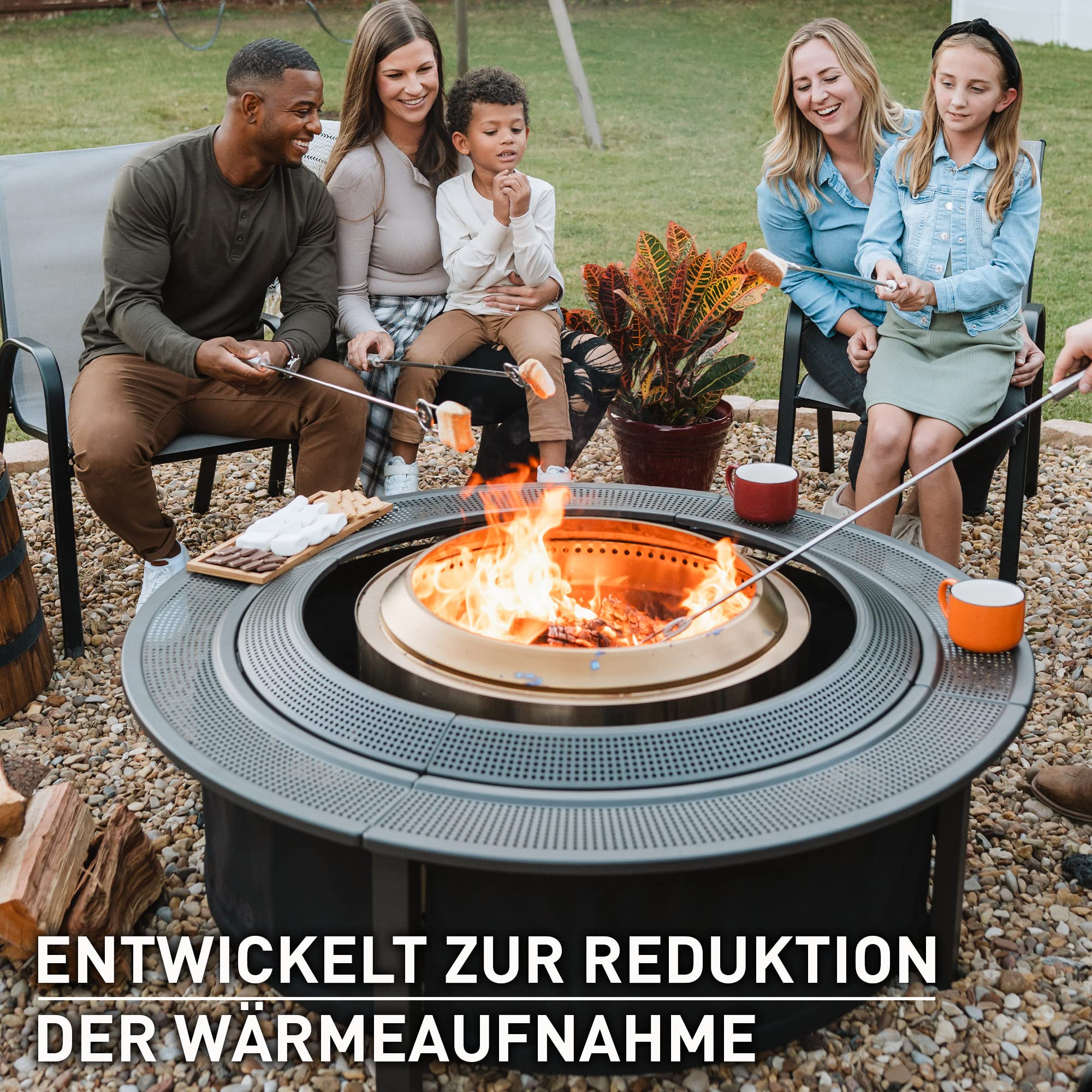 Solo Stove Surround Feuerstellentisch mit Hitzeschutz, Groß | Erhöhung und Aufbewahrung für Yukon, Pulverbeschichteter Stahl/UV-beständiges Material, Maße (HxB): 52 x 133,5 cm, Schwarz