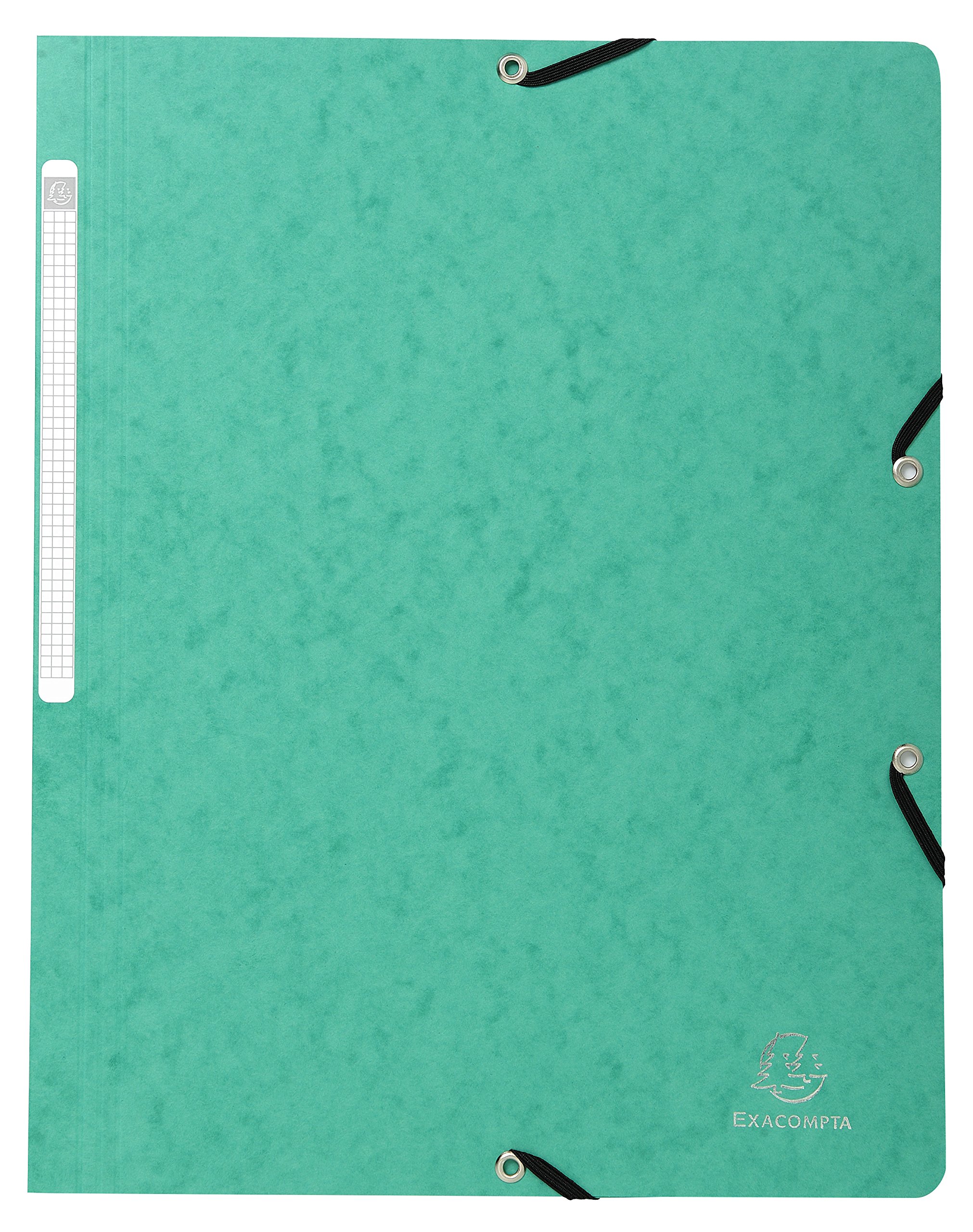 Exacompta - Ref 5513E - Elasticated Folders Without Flaps - 240 x 320mm in Size, Suitable for Holding A4 Documents, 400gsm Mottled Pressboard - Green (Pack of 25) โ image 1